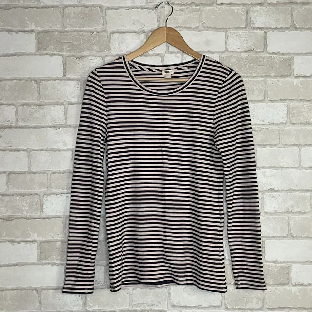 J. Crew Striped Ribbed Long Sleeve Tee Size M